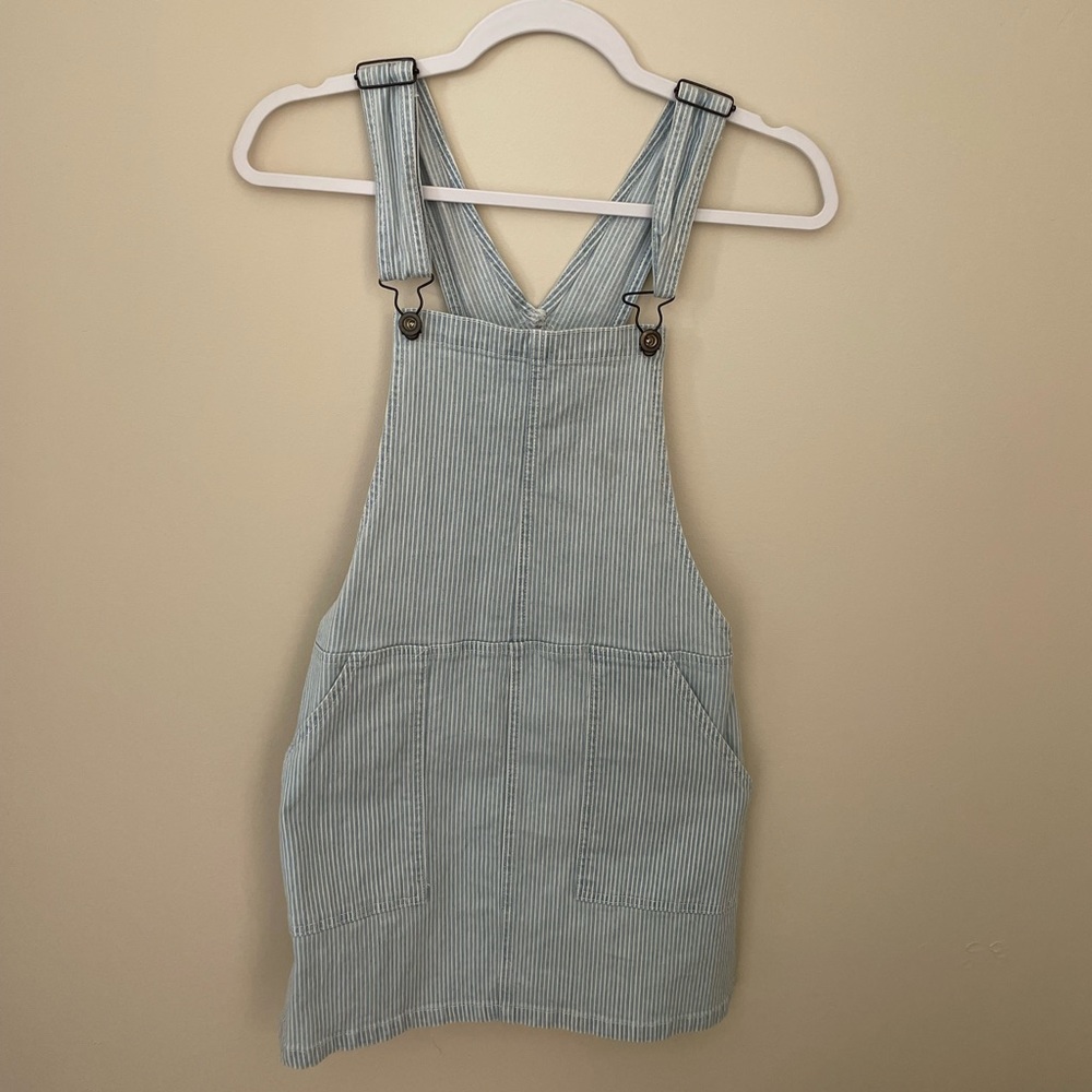 Pinstripe overall dress